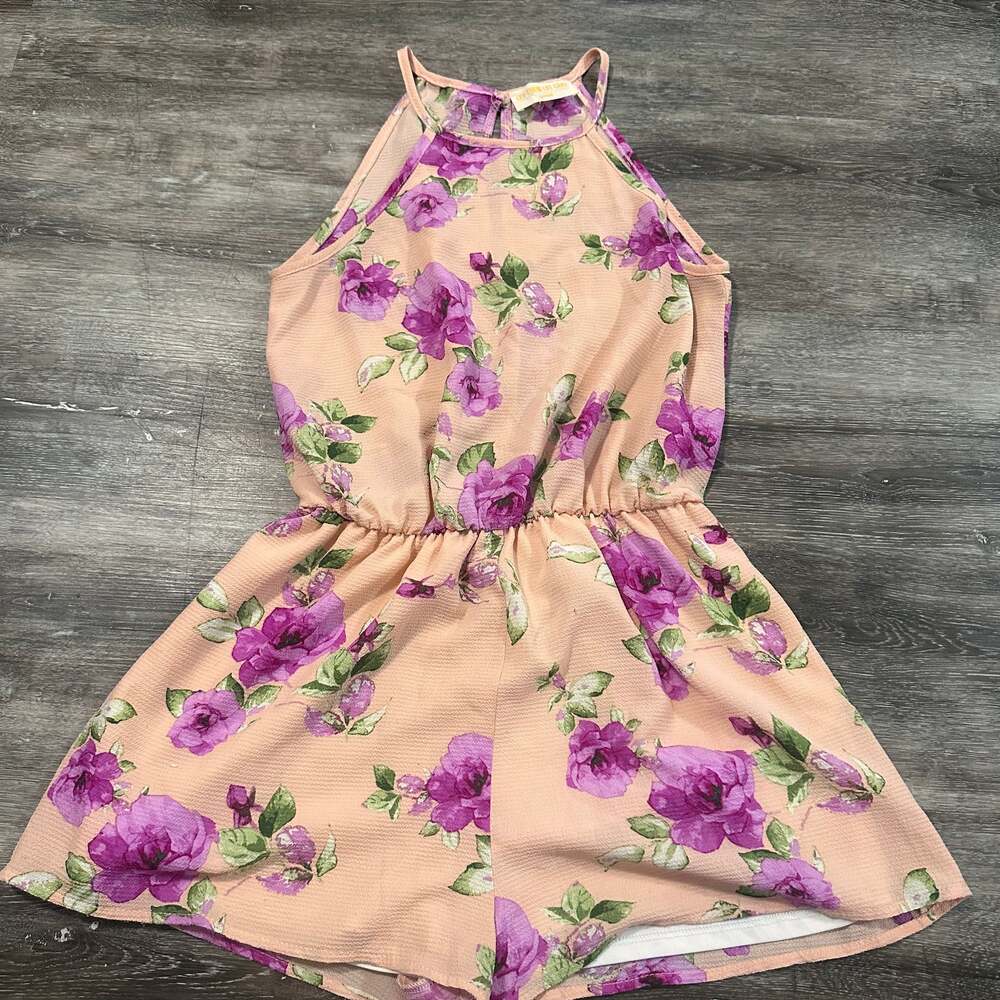 Let Them Eat Cake Floral Romper in Pink